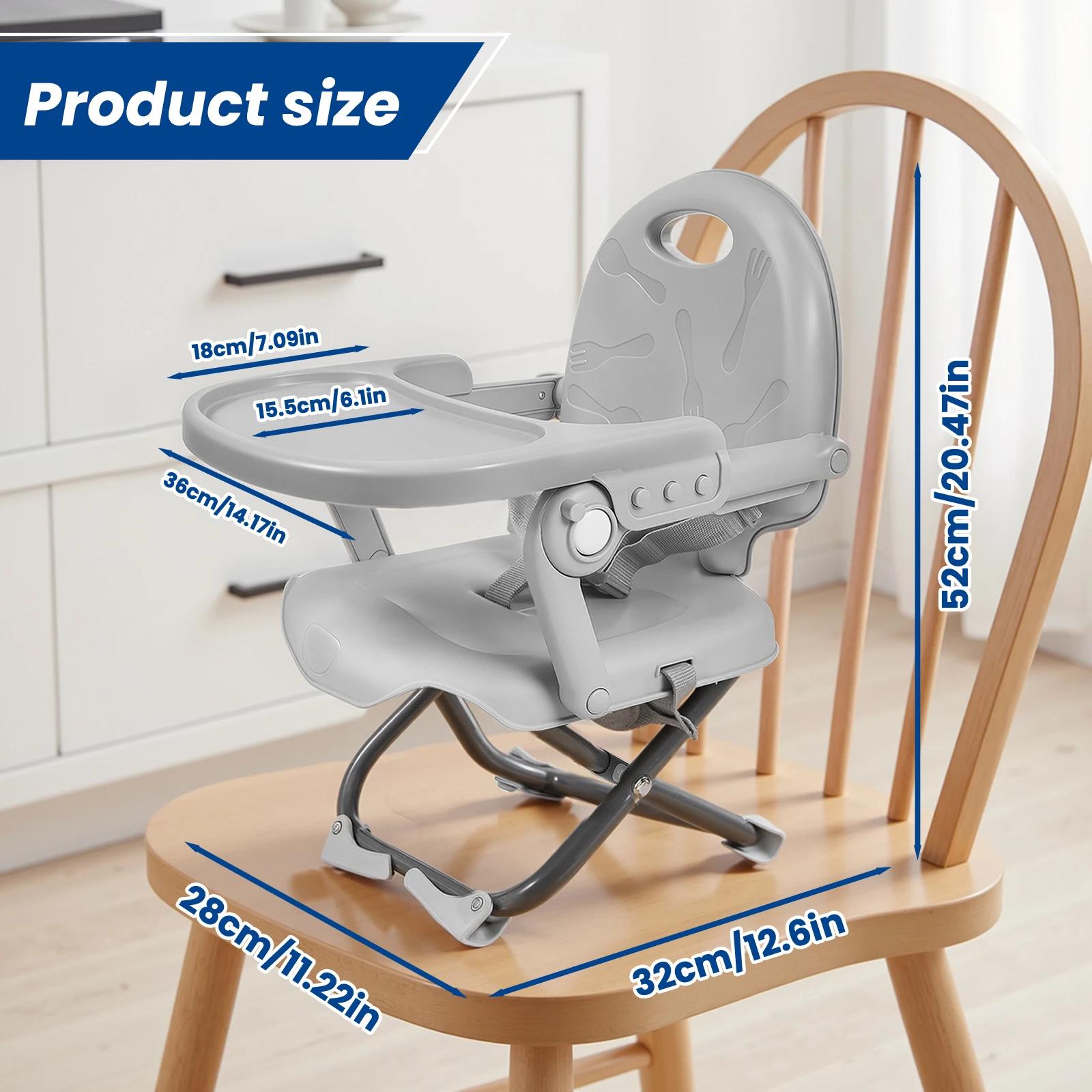 Chaise haute portable pour bébés et tout-petits, siège rehausseur pliable pour chaise de repas, de 6