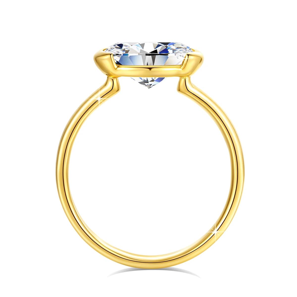 Bague Moissanite certifiée en or 14K pour femmes, diamant créé en laboratoire, fiançailles, mariage,