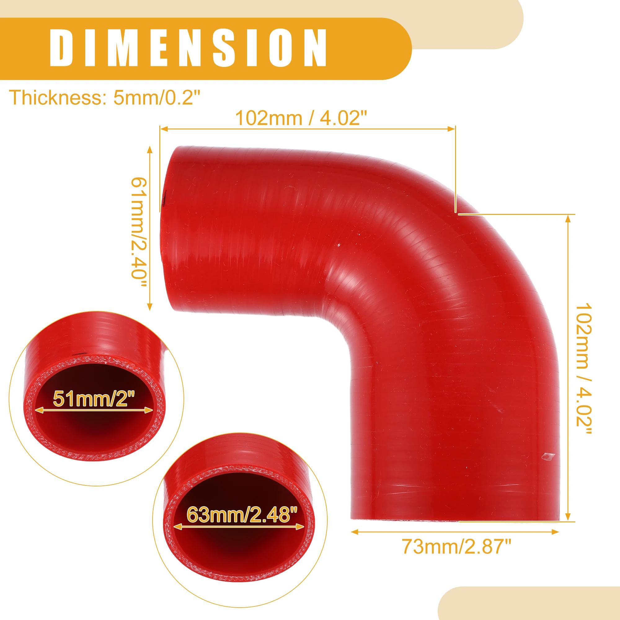 UXCELL 51mm ID à 63mm ID 51mm ID à 76mm ID universel coude à 90 degrés coupleur de tuyau en Silicone