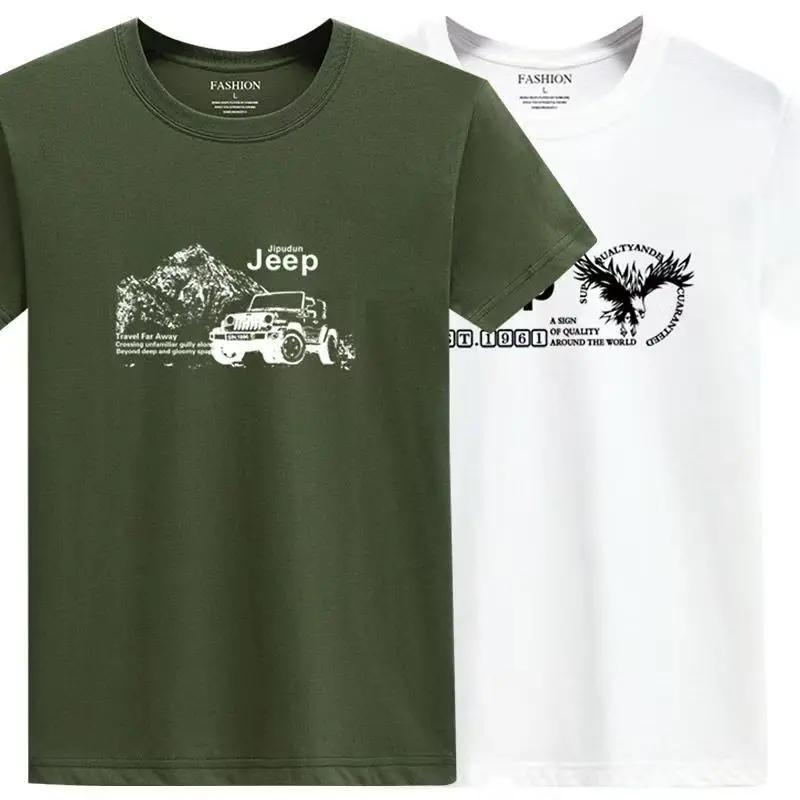 T-shirt Homme Jeep 2026 Nouvelle Collection Haute Qualité Été 100% Coton Épais Imprimé Sport Respira