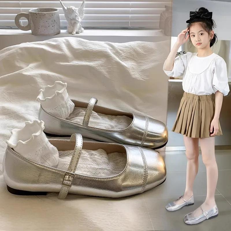 Chaussures en cuir pour filles, souples, Mary Janes, bout carré, confortables, antidérapantes, mode 