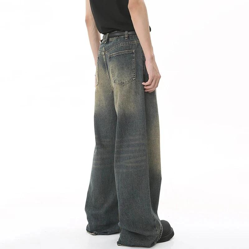 Nouveaux hommes Baggy jambe droite jambe large jean homme mode Vintage lavage pantalon Denim décontr