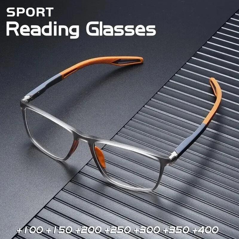 Lunettes de lecture tendance TR90 pour hommes, monture à ressort, lunettes de presbytie sportives, a