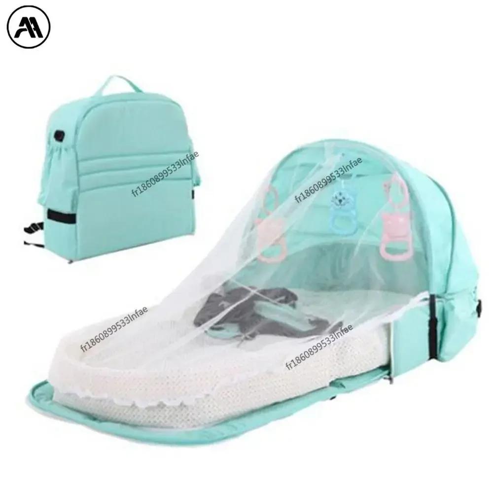 Lit de voyage multifonctionnel portable, lit anti-moustiques, lit pliant pour bébé, lit amovible, sa