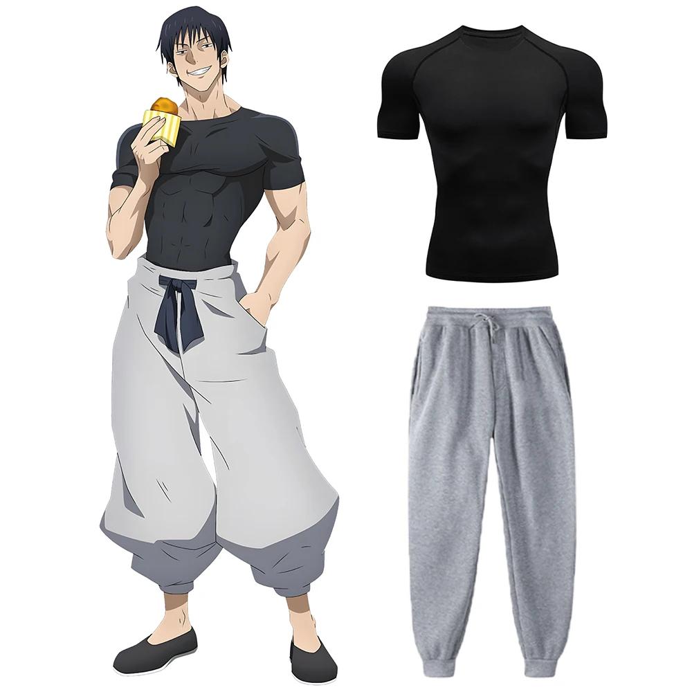Ensemble de chemise de compression Anime Jujutsu Kaimmense Toji pour hommes, t-shirt à séchage rapid