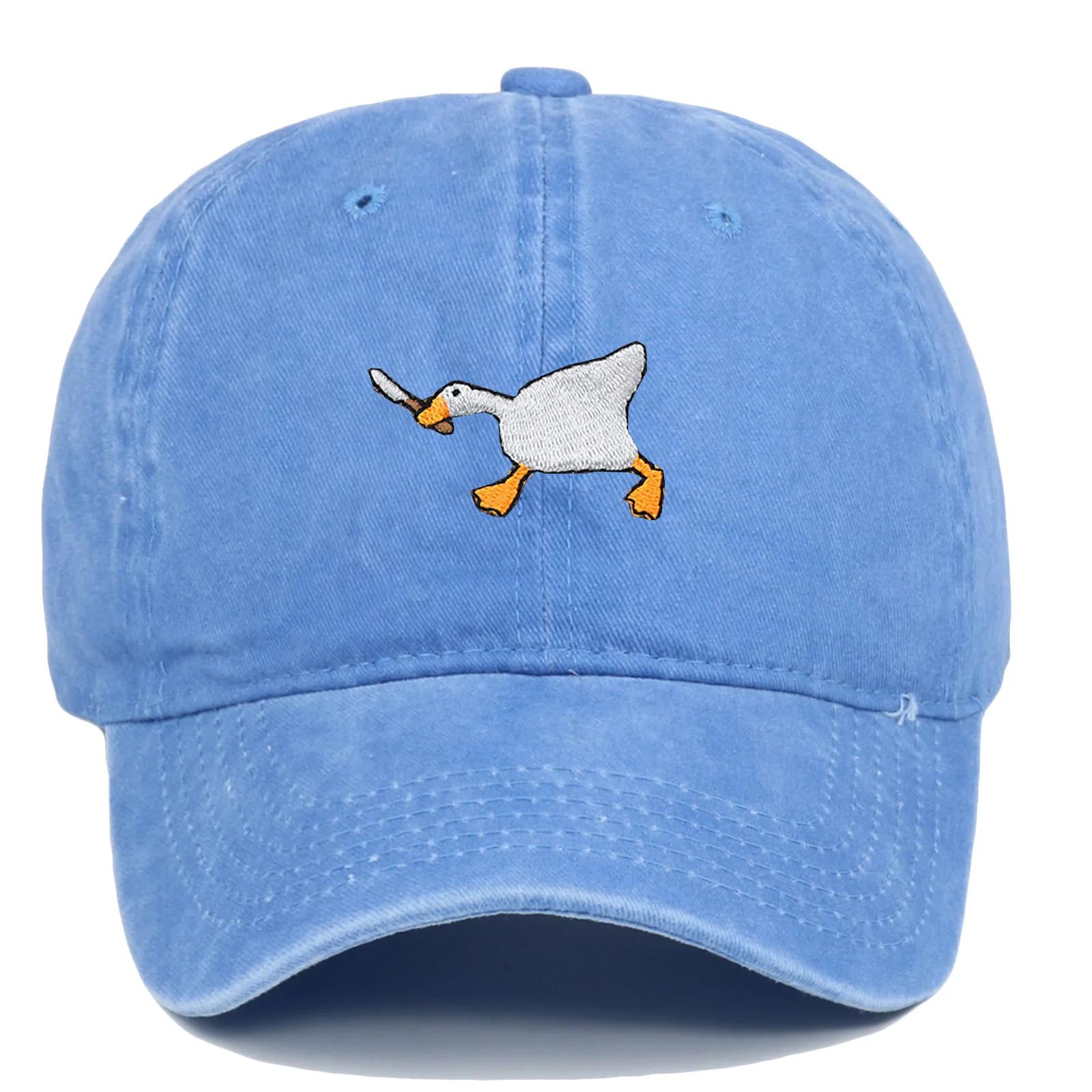 Casquette de baseball brodée avec motif d'oie pour hommes et femmes, casquette en bec de canard de s