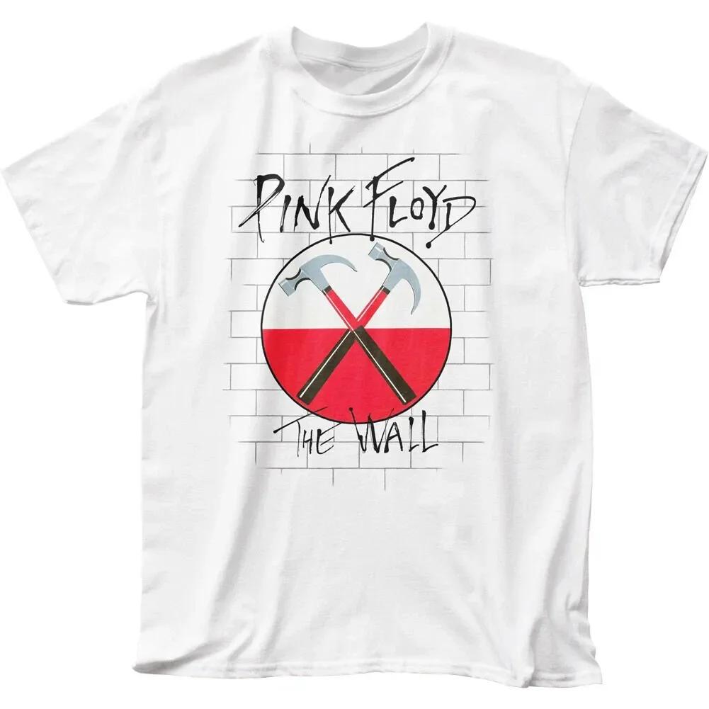 T-shirt noir classique The Wall de Pink Floyd pour hommes, vêtements vintage surdimensionnés en poly