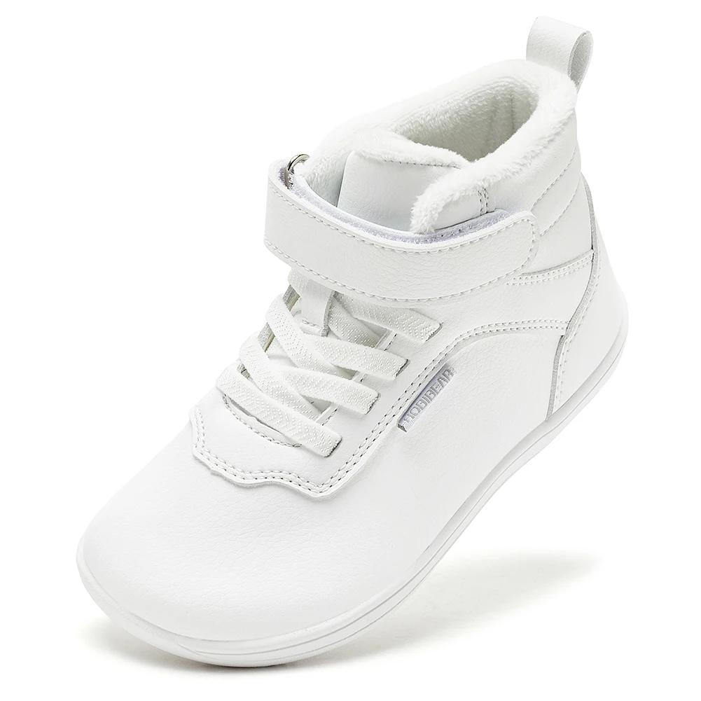 HOBIBEAR unisexe hiver pieds nus bottes enfants large orteil boîte fausse fourrure doublé cheville b