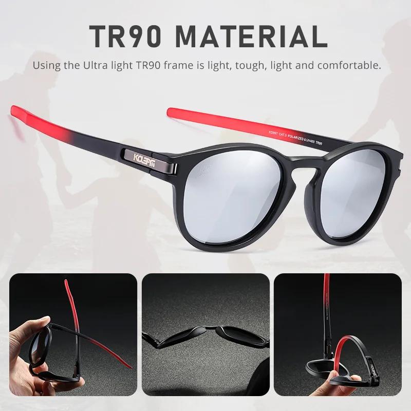 KDEAM 2026 Lunettes de soleil polarisées rondes classiques TR90 Lunettes de soleil de sport décontra