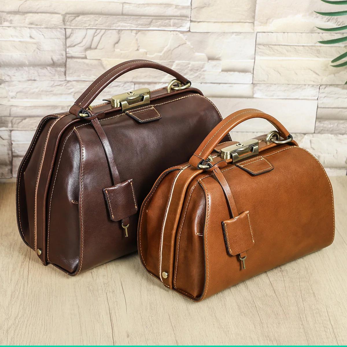 Sacs de médecin en cuir véritable CONTACT'S pour femmes, sacs à bandoulière de luxe de créateur, sac