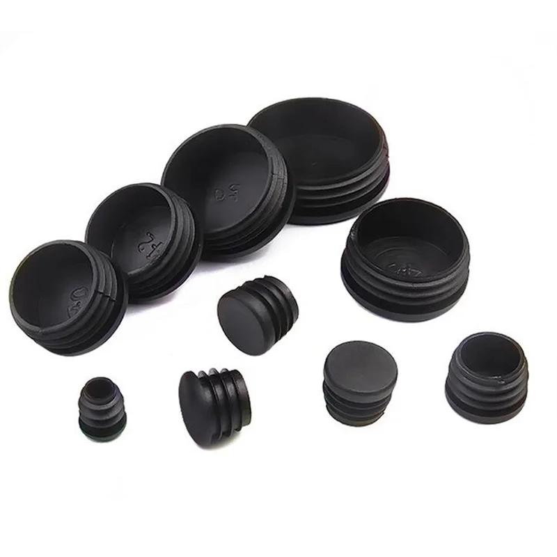 Bouchon de trou rond en acier, 4 pièces, bouchon d'extrémité d'insertion de tuyau en plastique, couv