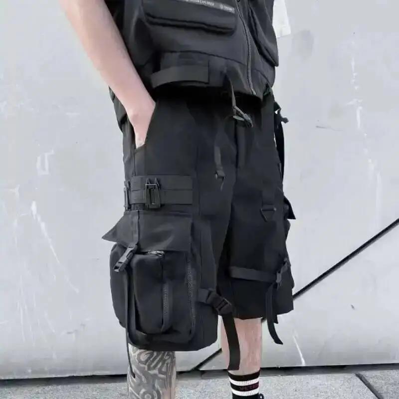 HKSH été fonctionnel marée Shorts hommes marée tactique foncé ample Techwear droit genou longueur pa