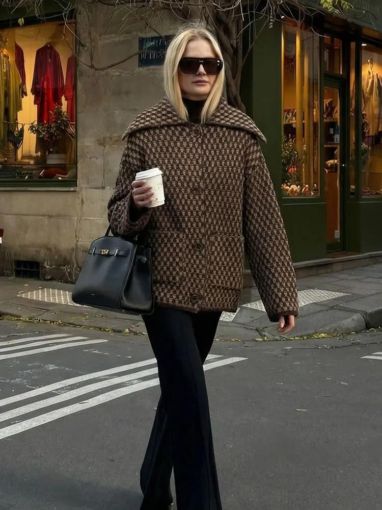 Veste Printemps HH 2026 pour Femmes, Cardigan Tricoté Décontracté Ample, Col Revers, Simple Boutonna