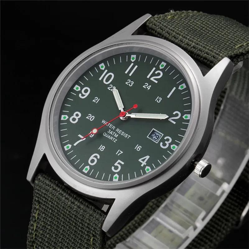 Garçons marque pas cher montres hommes mode décontracté bracelet en Nylon sport armée cadeaux Date Q