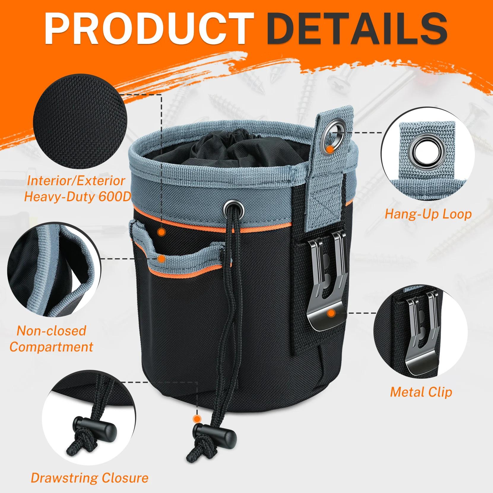 Pochette à outils MELOTOUGH, sac à outils pour vis et clous, épaissi pour une résistance à l'usure, 