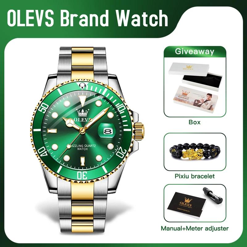 OLEVS 5885 homme montre marque originale étanche montre à Quartz bracelet en acier inoxydable automa