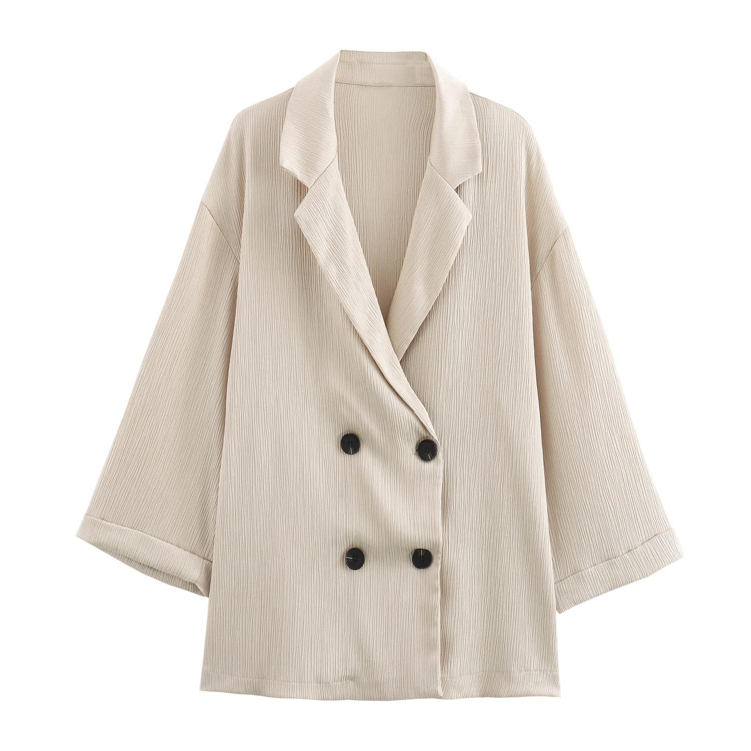 Ensemble veste et pantalon décontractés pour femmes, déformés, trempés, à la mode, style européen et