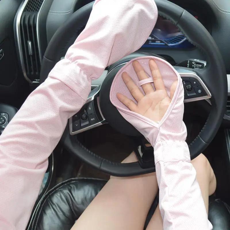 Gants à manches de glace de grande taille pour femmes, Protection solaire pour la conduite d'été, ma