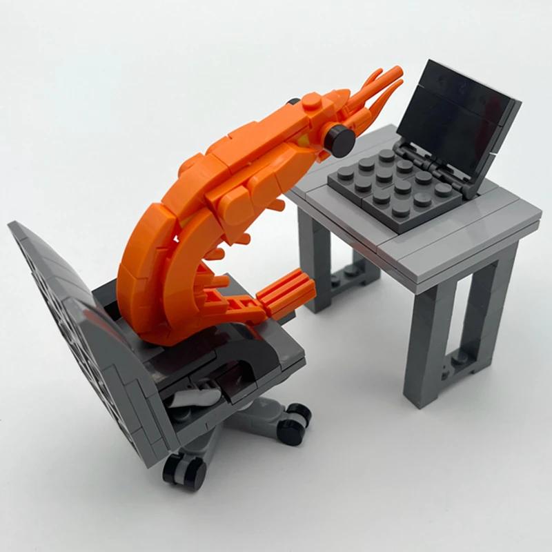 Kit de construction MOC : Figurines de crevettes à assembler – Jouet créatif de parodie pour garçons