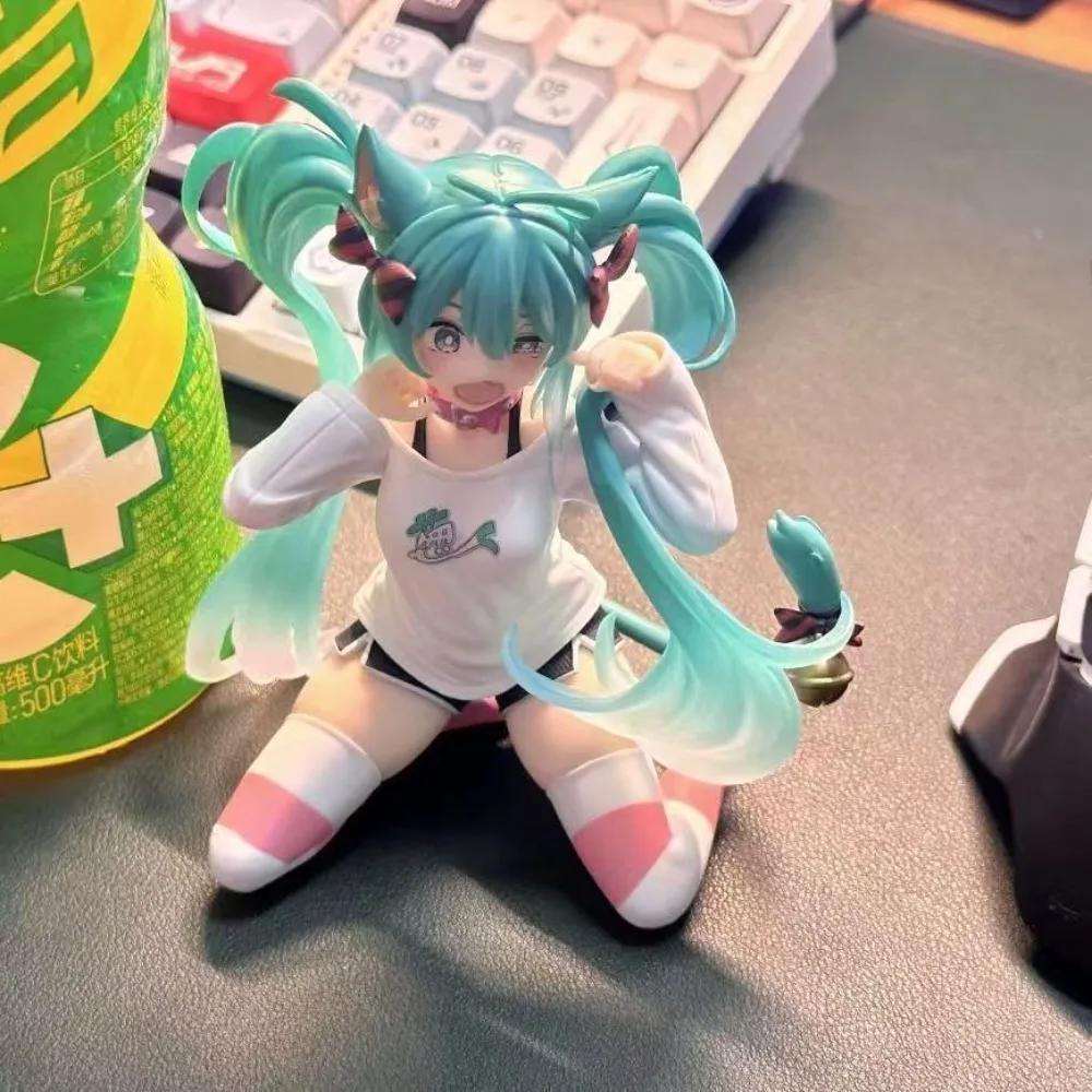 Hatsune Miku bureau figurine mignonne 11 cm Neko T-Shirt Ver. Figurine d'anime Kawaii fille modèle j