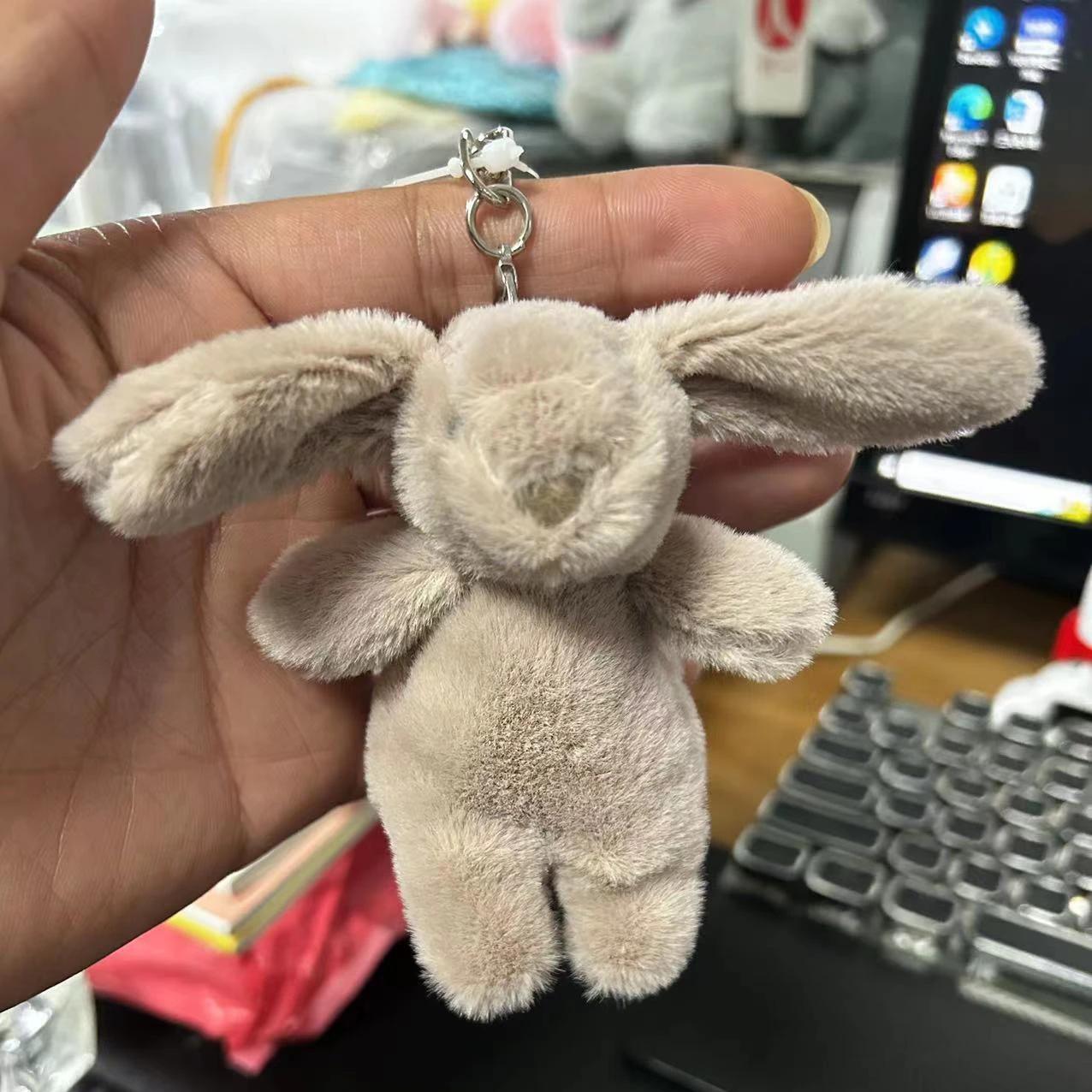 Porte-clés lapin de dessin animé, animaux en peluche, pompon d'amour, bibelot, jouet pour fille, sac