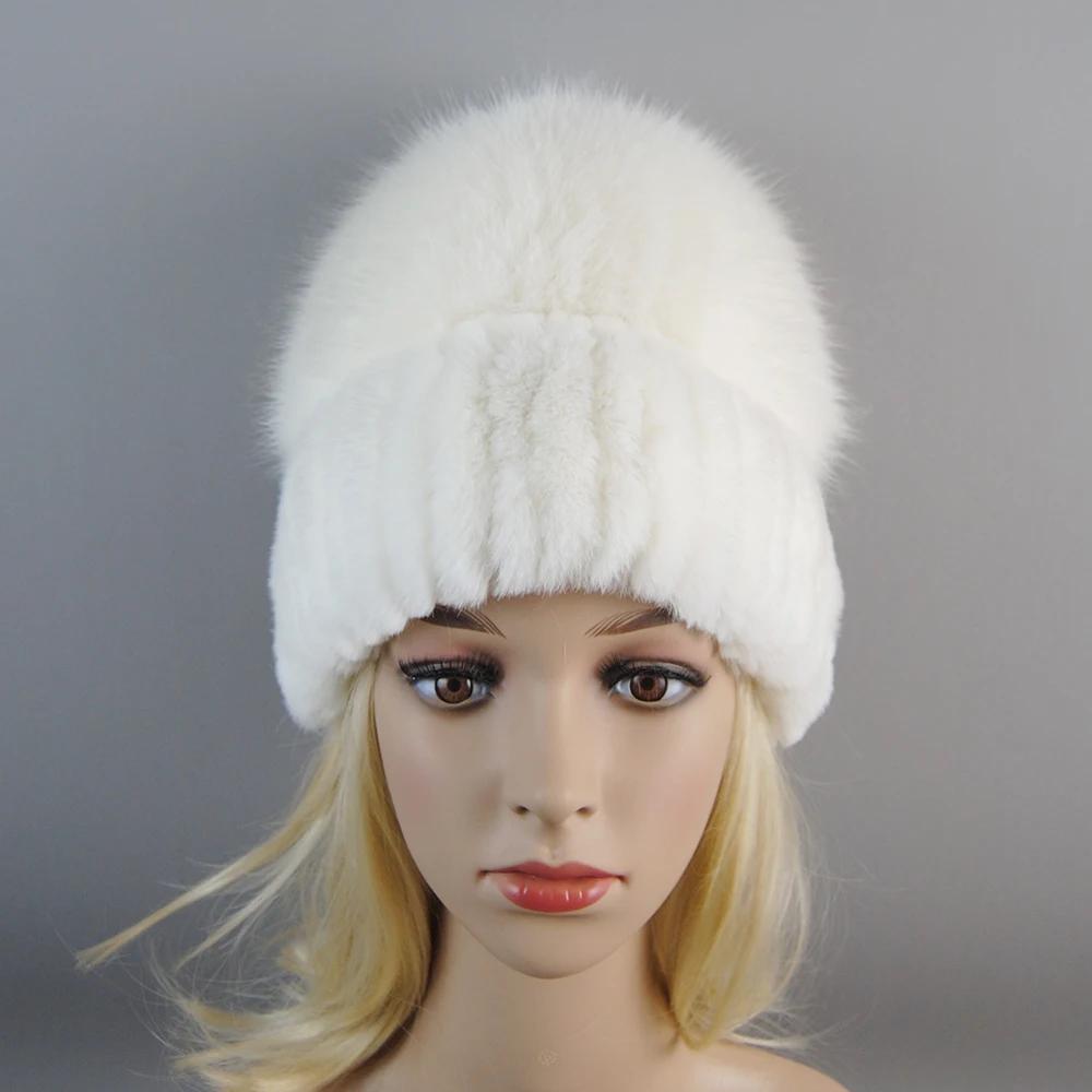 Russie nouveau Style femmes réel véritable fourrure de renard bonnets chapeau filles naturel réel Re