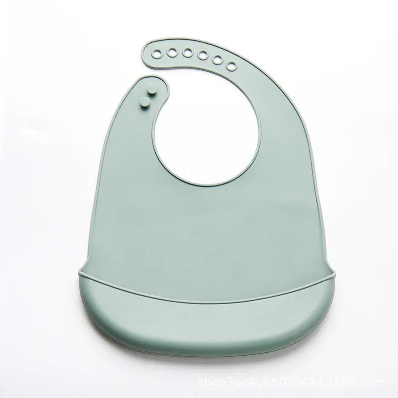 Bavoir bébé réglable imperméable bavoirs bébés doux comestible Silicone nouveau-né salive dégoulinan