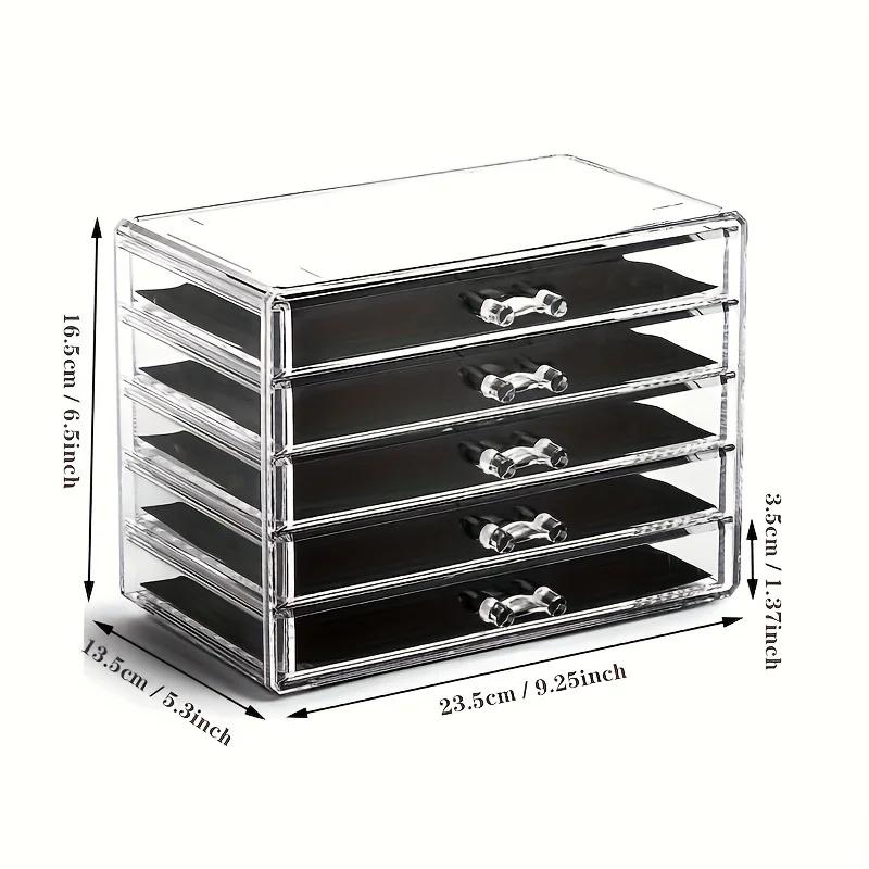 Tiroir acrylique transparent à 3/5 couches, organisateur de bureau pour bureau, porte-crayons, grand