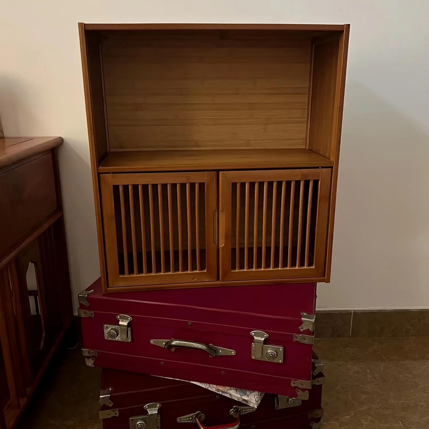 Armoire de rangement de style chinois - Armoire de rangement à 2 niveaux pour le salon de bureau - A