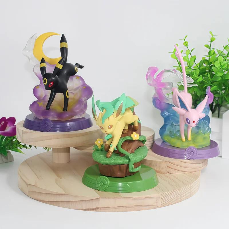 Figurine Pokemon Eeveelution Espeon Sylveon Glaceon Leafeon Vaporeon Umbreon Flareon, modèle de boît