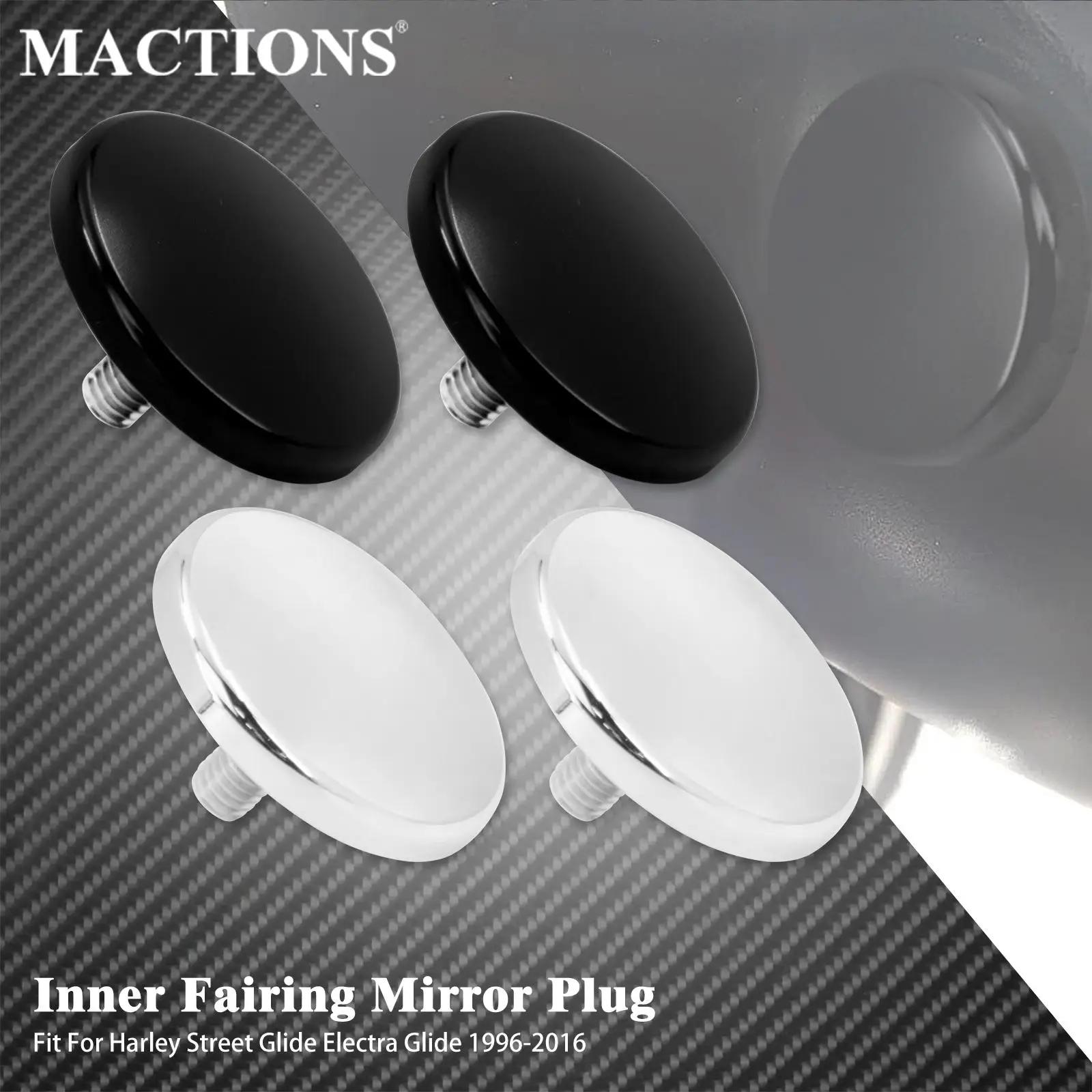 2x bouchons de miroir de carénage intérieurs Choppers, noir/Chrome, pour Harley Touring Electra Stre