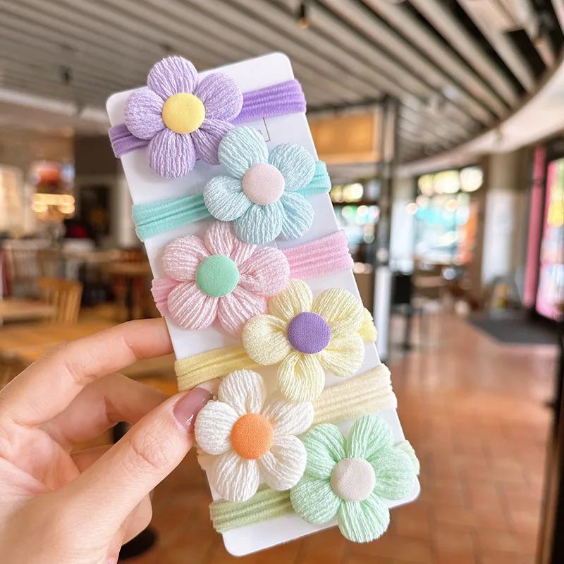 12 pièces nouveau coupe cheveux cravates princesse doux fleur arc filles femmes élastiques bandes de