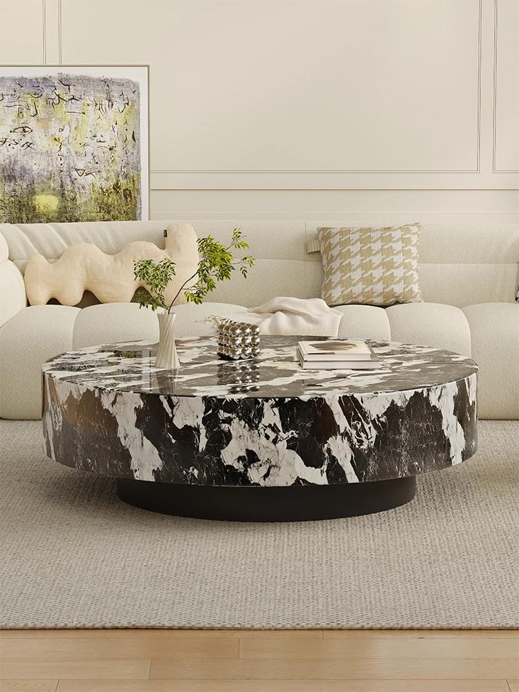 Ensemble de tables gigognes rondes en marbre italien minimaliste sur mesure, toutes tailles, luxe, p