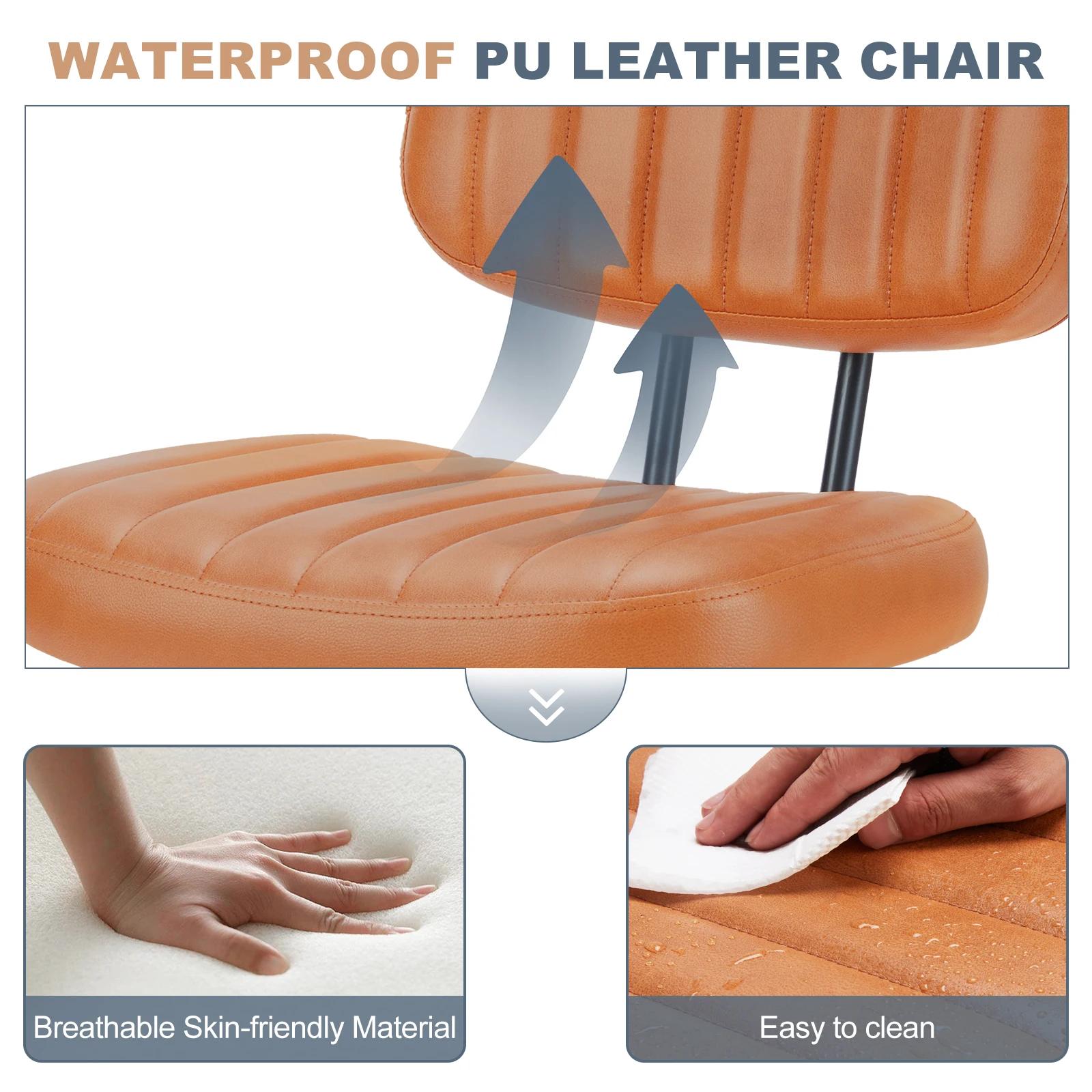 JHK – chaise de bureau sans accoudoirs, Support lombaire arrière, hauteur réglable, chaise d'ordinat