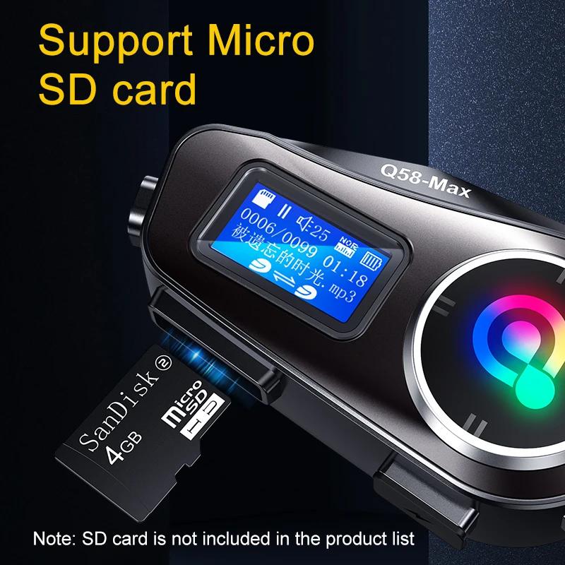 Casque de Moto sans fil Bluetooth casque Intercomunicador Moto LCD affichage FM Radio musique partag