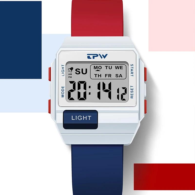 TPW 36mm montre numérique de taille moyenne pour les femmes compteur adolescent résistant à l'eau