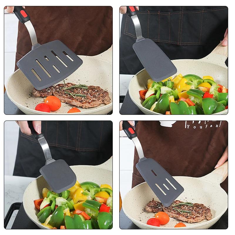 Spatule en Silicone pour Pots antiadhésifs, résistante aux hautes températures, spatule à frire dome