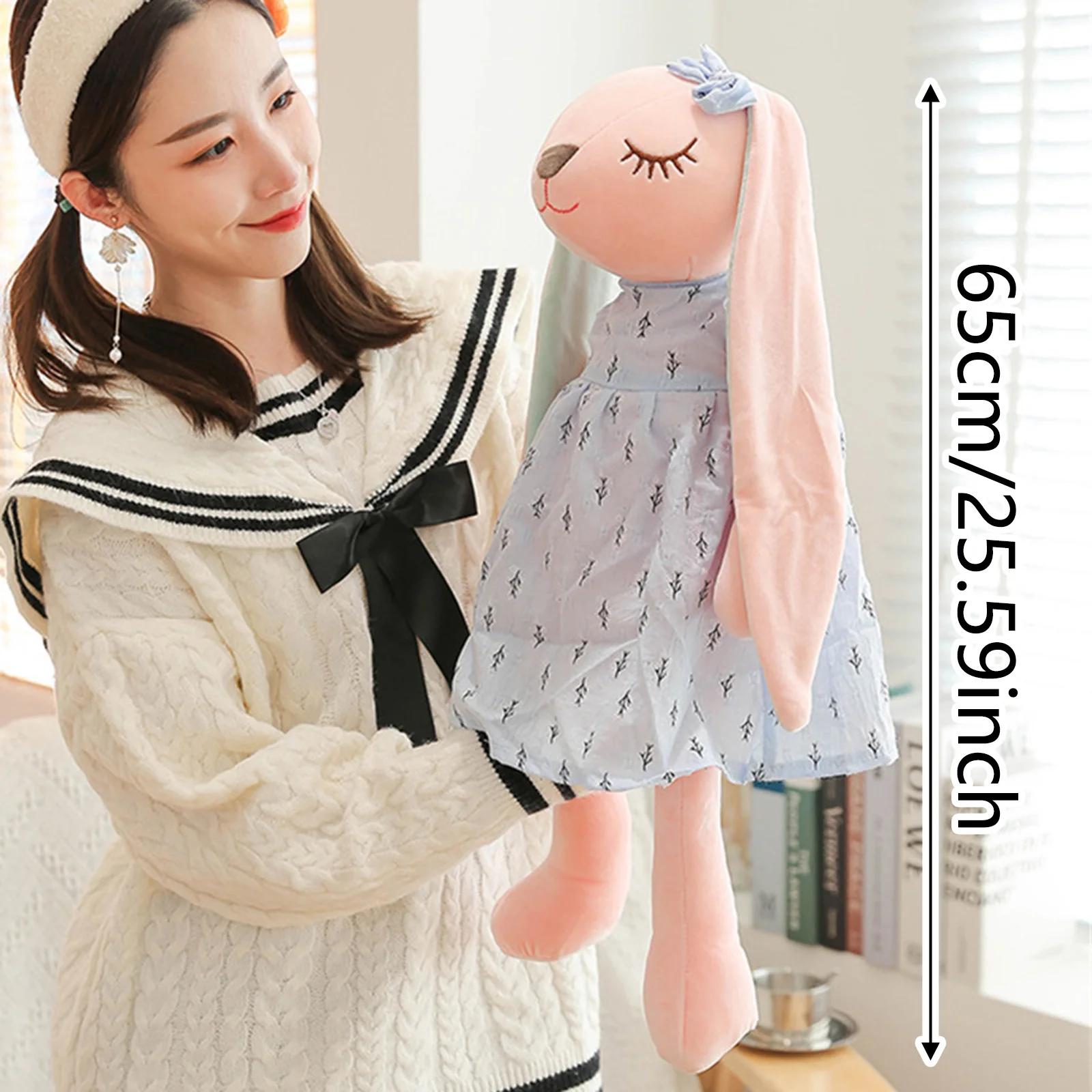 Peluche lapin 34/45/55cm, adorable peluche de dessin animé, coussin décoratif, jouet en peluche lapi
