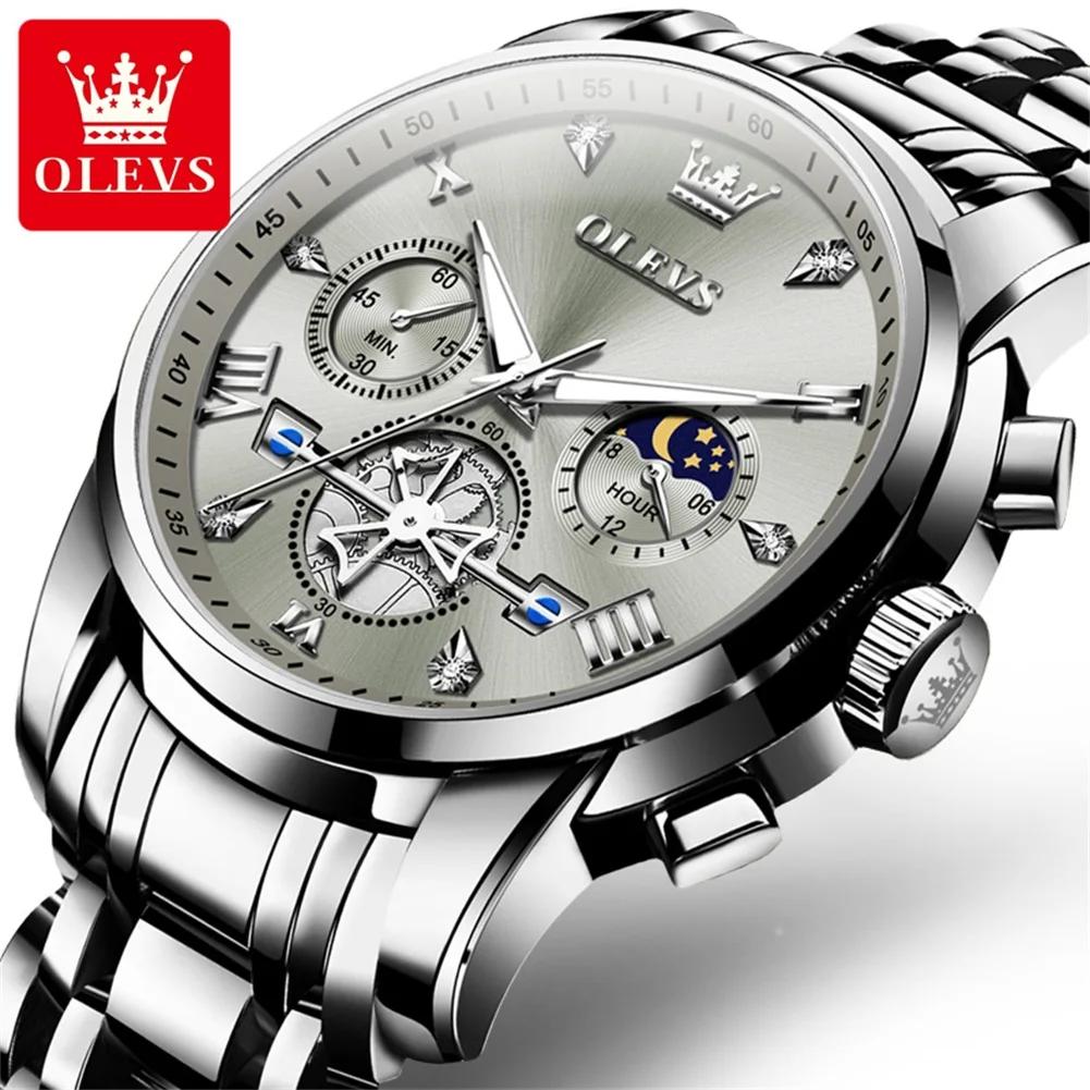 OLEVS 2856 montres pour hommes classique multifonctionnel Fltwheel chronographe Original montre-brac
