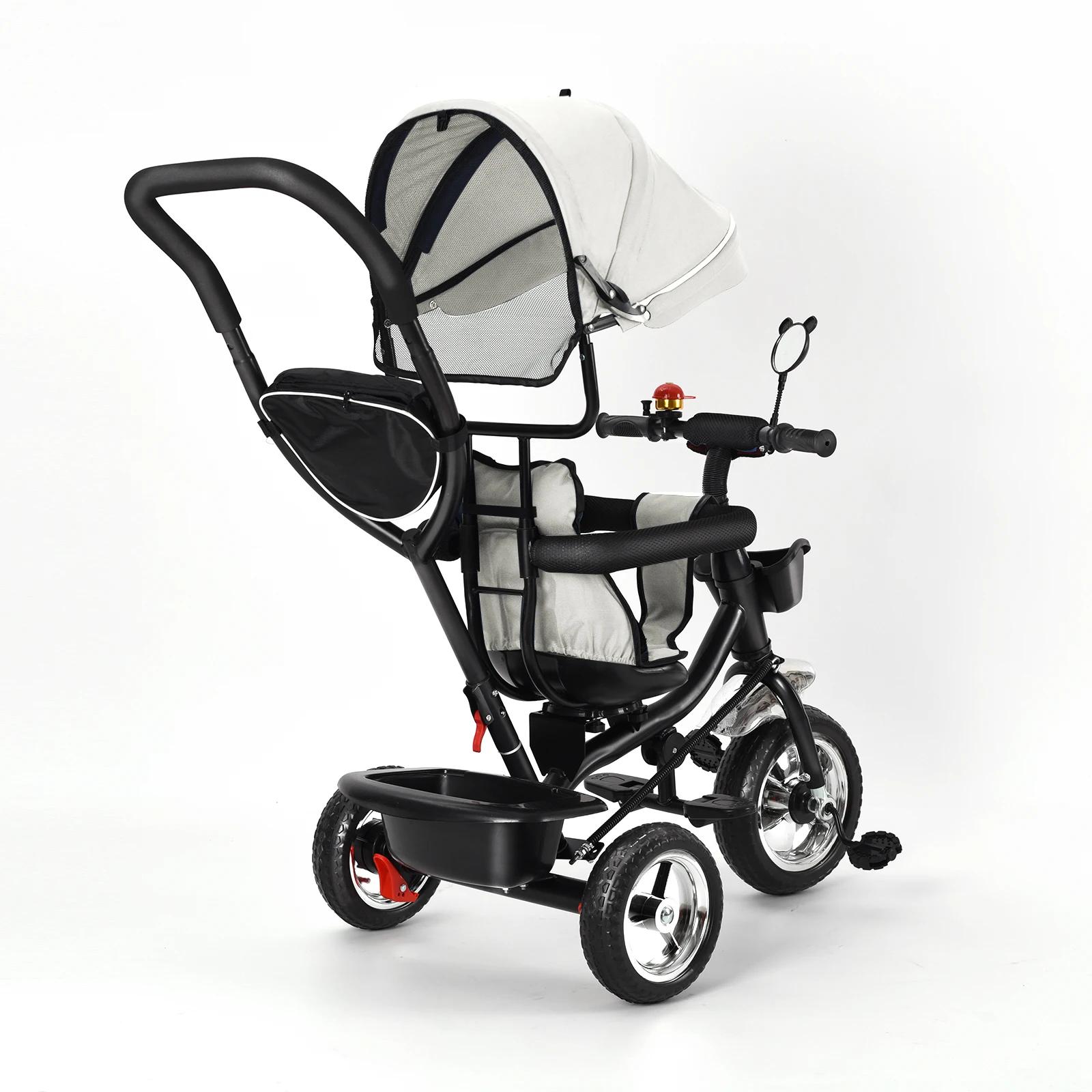 Tricycle pour enfants avec siège réversible, Tricycle de vélo pour enfants avec espace de rangement,