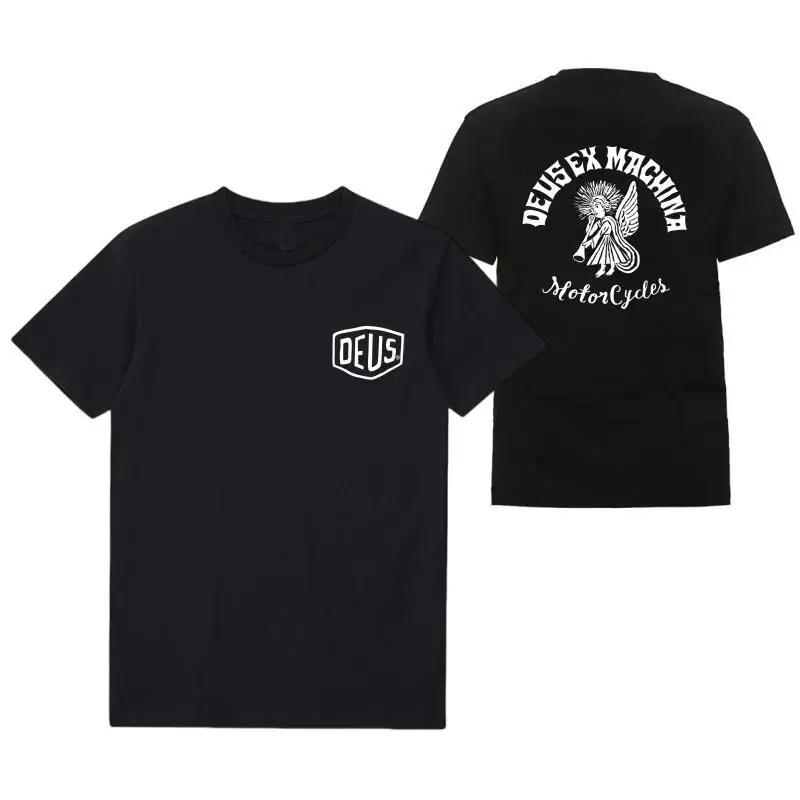 DEUS EX MACHHR-Maillot de football à manches courtes pour homme, haut noir décontracté, t-shirts res