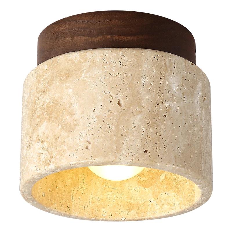 Plafonnier Led monté en Surface Downlight Style japonais pierre bois lumière ronde 110V220V pour sal