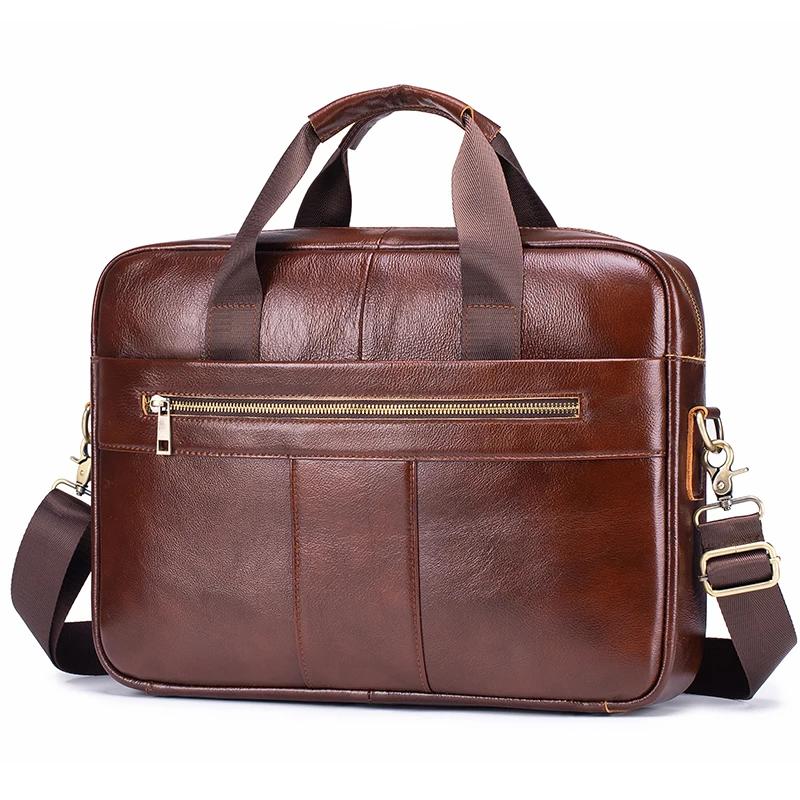 Sac pour ordinateur portable en cuir véritable pour homme, sacoche vintage d'affaires, sac à bandoul