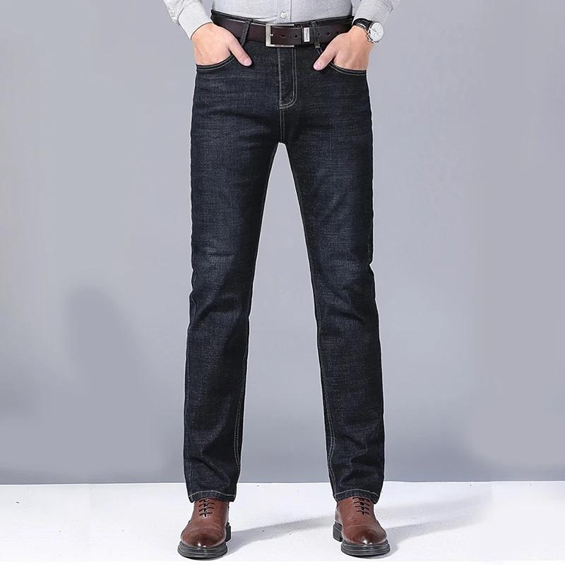 Hommes doux droit Denim pantalon 2025 automne classique affaires noir Biker jean salopette Masculino