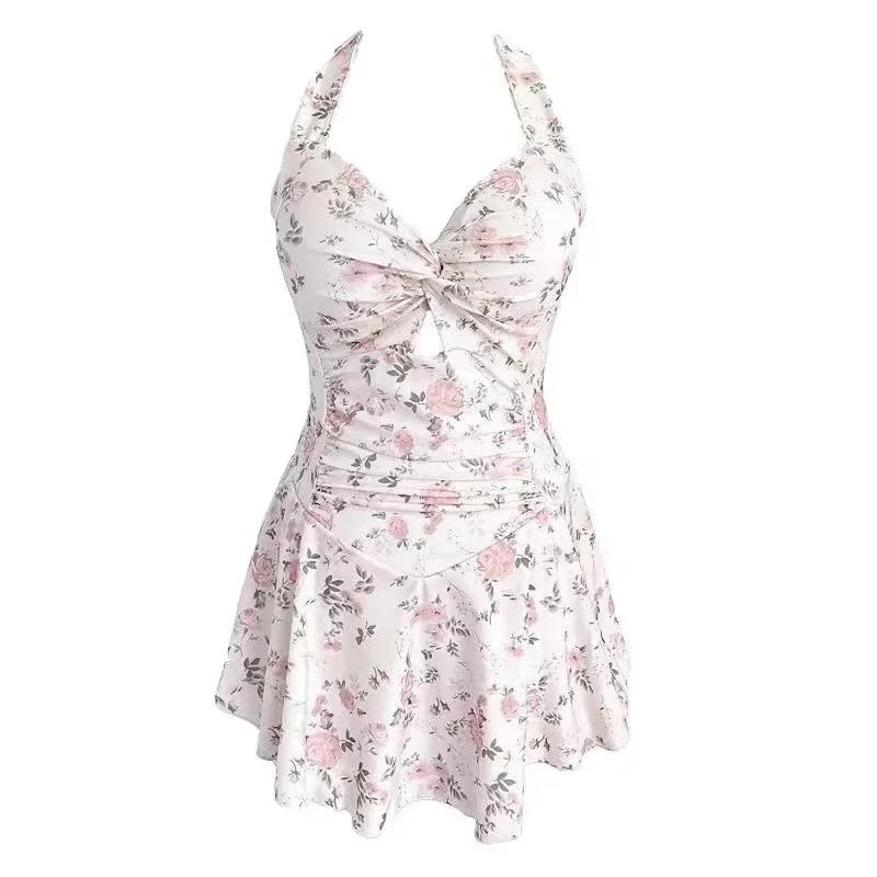 Femmes col suspendu doux mignon maillots de bain Sexy une pièce vêtements de plage maillot de bain r