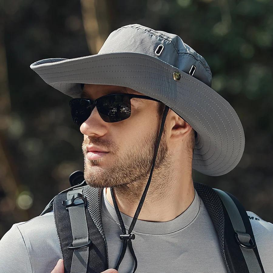 Chapeau seau d'été pour hommes, casquette de pêcheur, pare-soleil d'extérieur, protection solaire à 