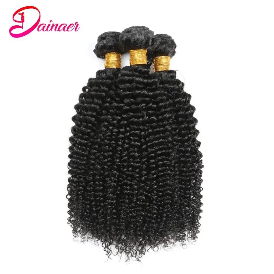 Bundles de cheveux humains indiens afro crépus bouclés, extension de cheveux vierges, document natur