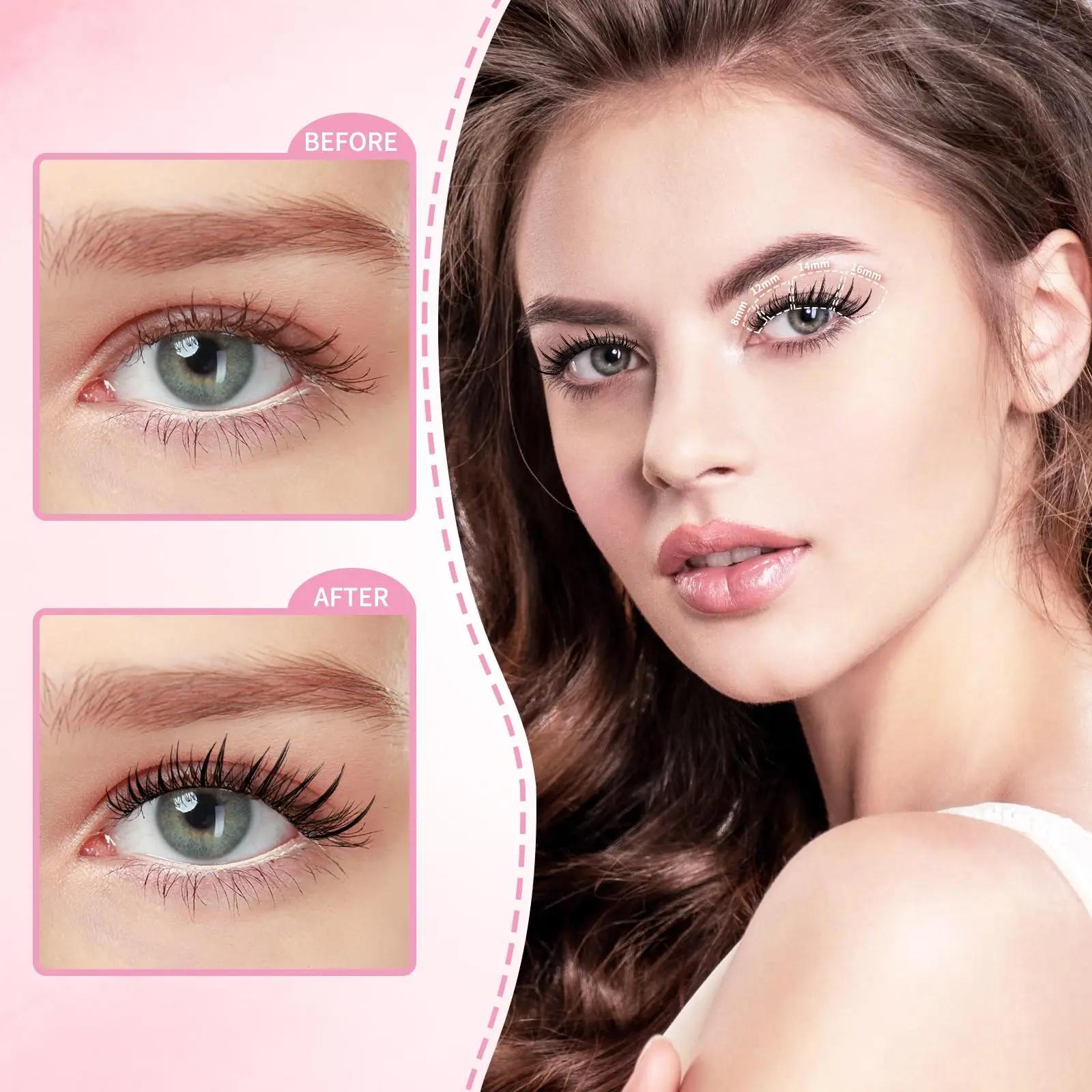 UCoolMe cils Aphrodite 154 pièces Kit de grappes avec dissolvant de liaison et de joint longue durée