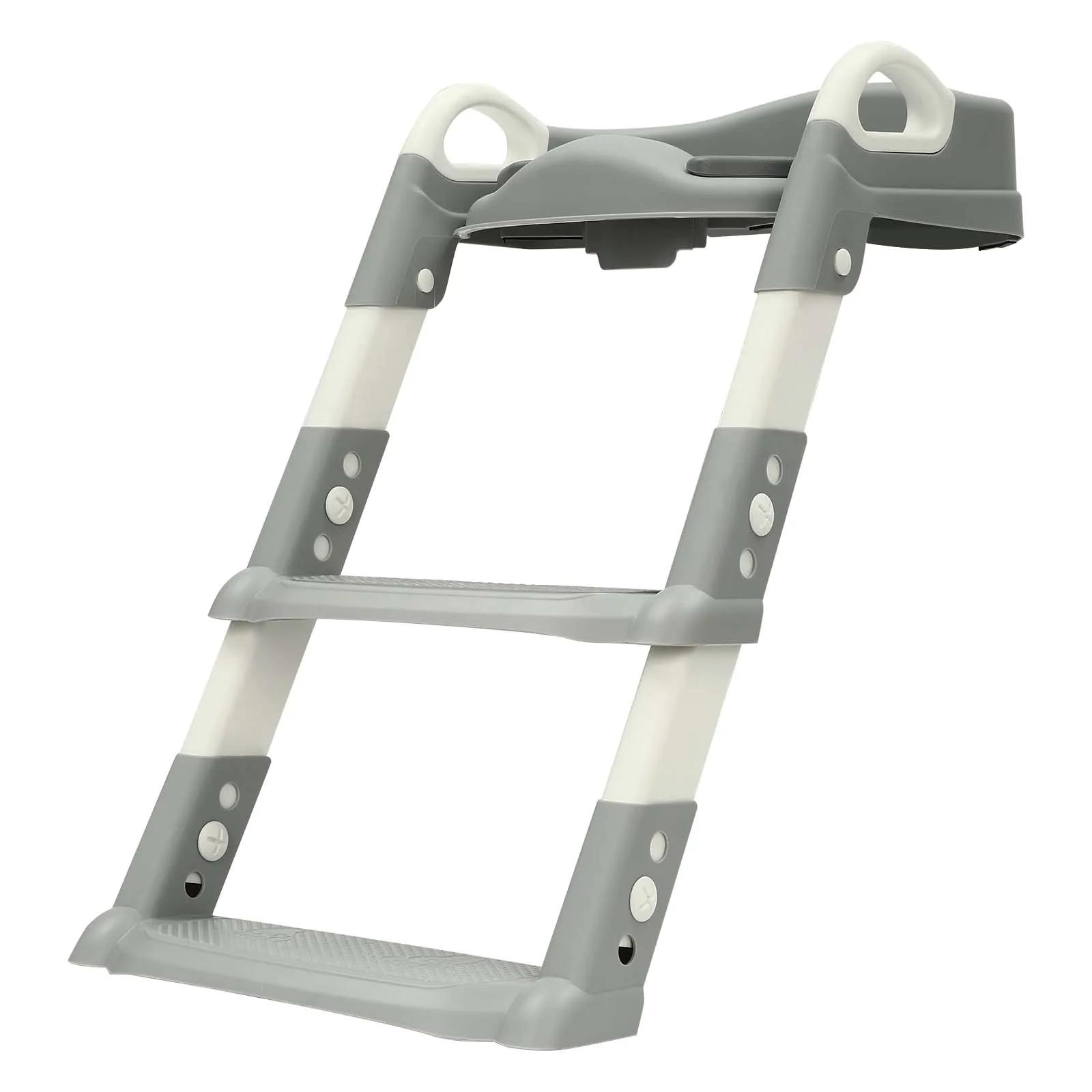 Siège de toilette pour enfant avec escalier - 6 niveaux de hauteur réglables, design antidérapant et
