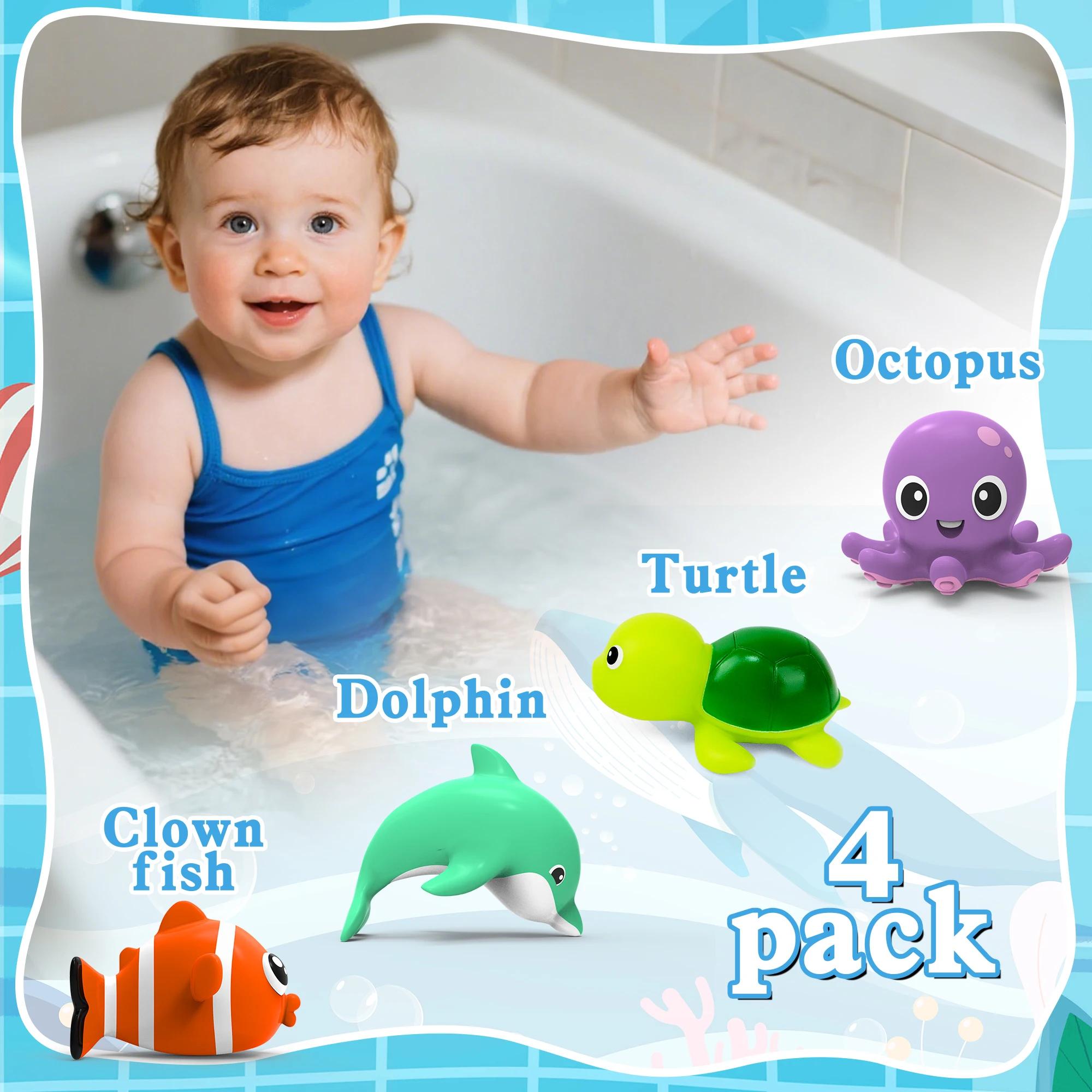Jouets de baignoire et de douche, animaux de mer résistants aux moisissures, jeu d'eau de bain, joue
